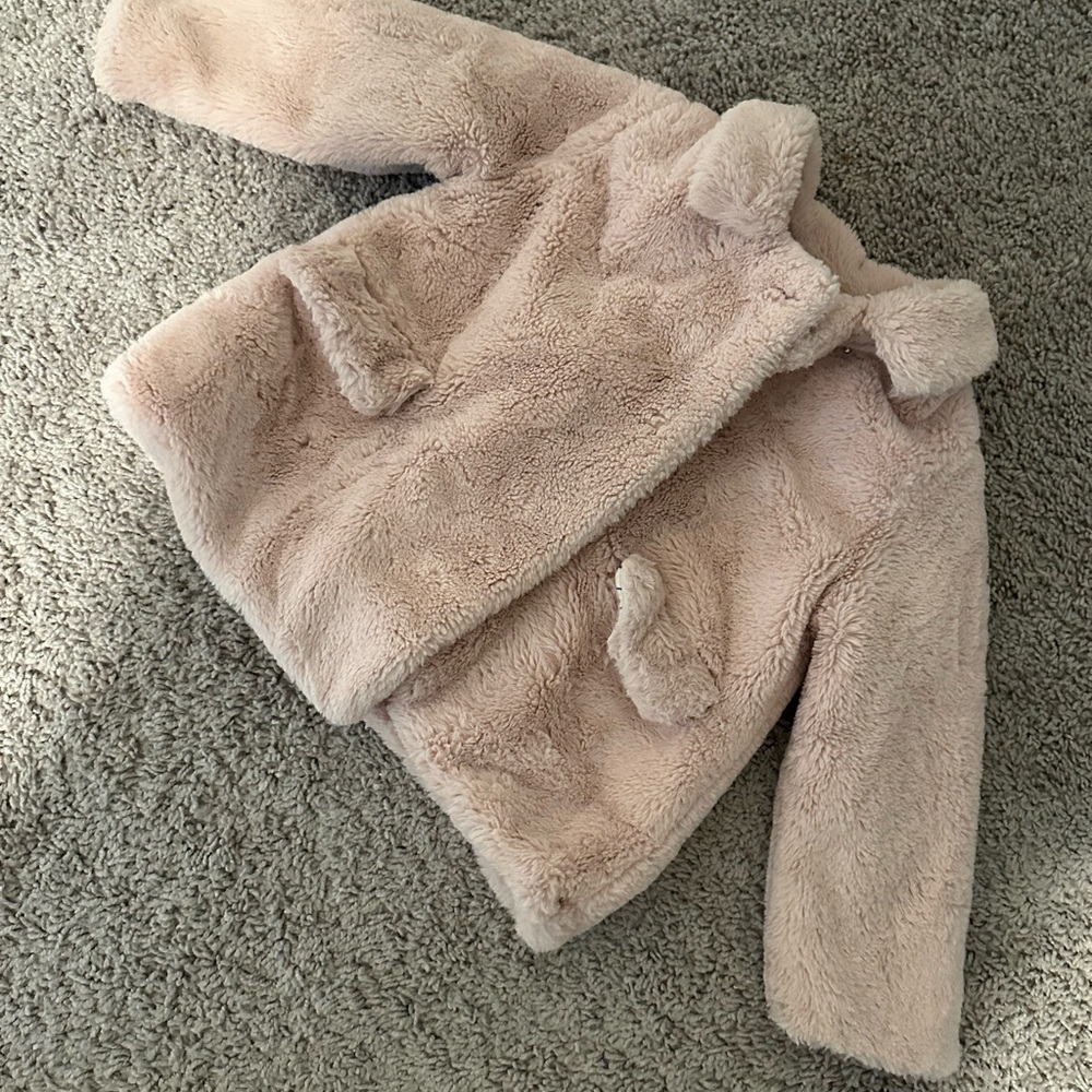 Zara Soft Pink Kids Puffer Jacket